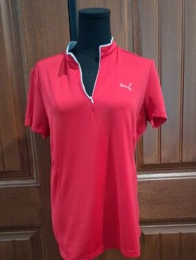Puma Size L Dark Pink Sports Polo